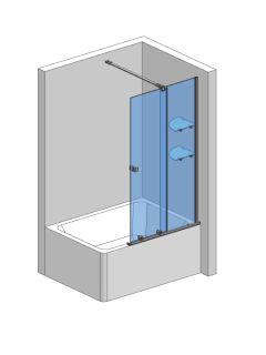 Шторка на ванну AQUAme AQM6601-2 120см хром